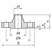 Flangia da saldare con colletto,  PN10, rivestita a freddo, 2K, 3 x 60 µm = 180 µm