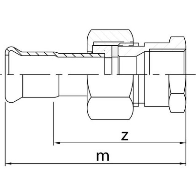 PROFITEC PRESSINOX-FIG. 42
RACCORD À COMPRESSION AVEC
FILETAGE F, ÉCROU DE SERRAGE
EN INOX, JOINT PLAT
1 1 /4"-35 MM