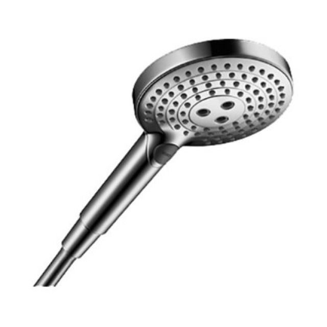 Douche à main RAINDANCE SELECT
S 120, D 13 cm, 3jet, RainAir/
Rain/WhirlAir, function Air-
Power, Quick Clean, système
anticalcaire, débit 16 l/min
groupe acoustique I - Coloris: chromé