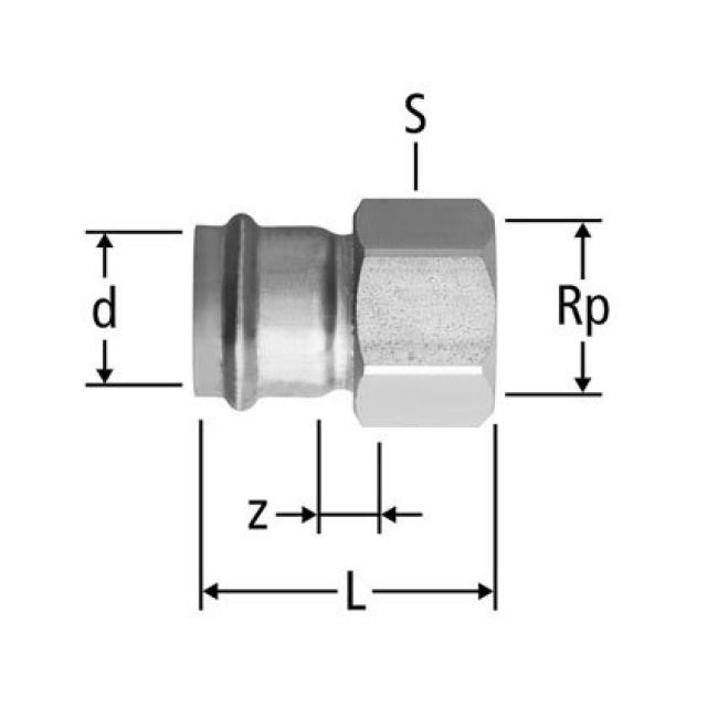 OPTIPRESS GAZ collegamento
con filetto femmina 8833.27
22 mm - 3/4"