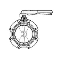 Lug-Style Endeinbau Absperrklappe Typ 565L PVDF/PA-GF Mit Handhebel Flansch Norm ISO/metrisch Geeignet für ABS, PVC-U, PVC-C, ecoFIT, COOL-FIT und PROGEF Systeme