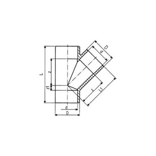 GF-PVC  TE 45°   D   32
NO. 721.250.108