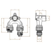 Connettore a spina Sanipex dop. rosso 5534.060 senza piombo, D16xd12