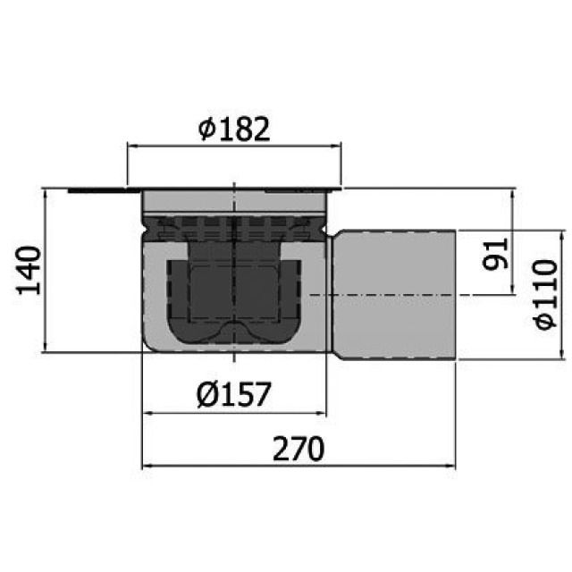 ACO BODENAB. WAAGR. MEHRT INOX
416403 MIT HALTERAND DN 100