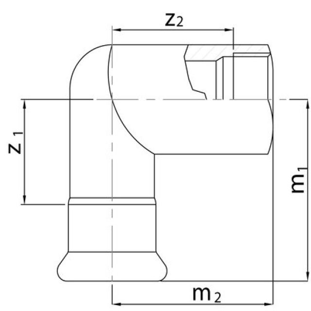PROFITEC PRESSINOX - FIG. 7
GOMITO 90° CON FILETTATURA F
1 1/4" - 35 MM