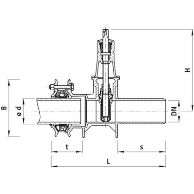HAWLE SPITZEND MEHRBEREICHS-
SCHIEBER SYNOFLEX 4251
DN125 PN16 131-160MM