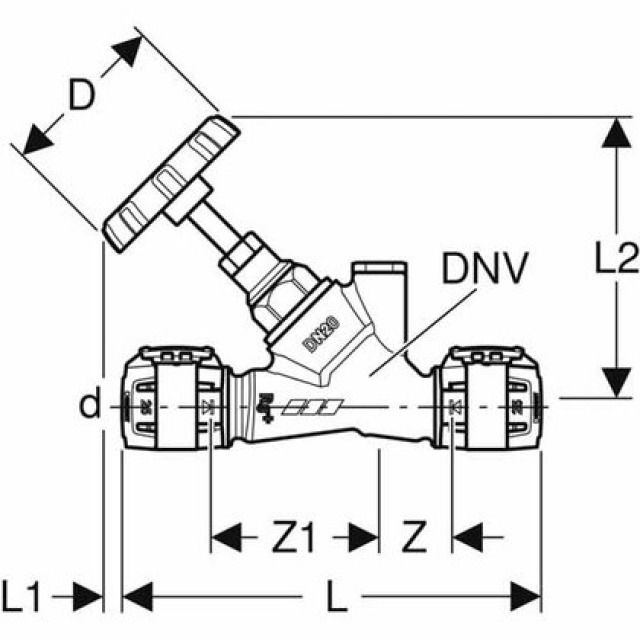 FLOWFIT SCHRÄGSITZ-ABSPERRVENTIL
619.832   D=25
