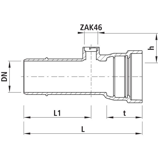 HAWLE HAUSASCHLUSSSTÜCK BLS
5414 MUFFE - SPITZENDE DN125 ZAK46