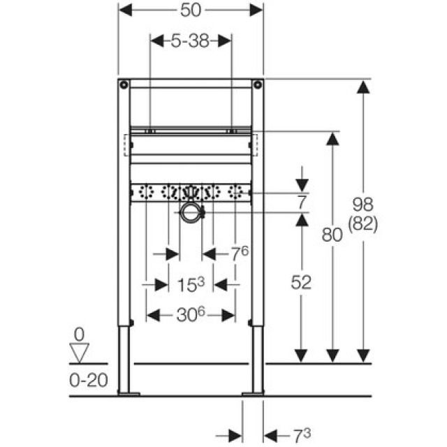 DUOFIX-ELEMENT FUER WASCHTISCH
111.492  MIT STANDARMATUR
TYP 98/82