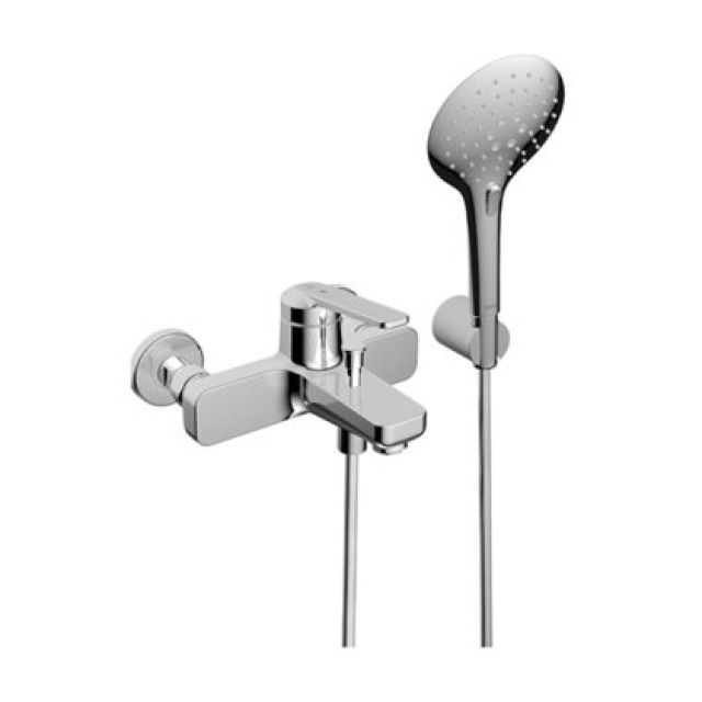 BADEMISCHER DOMO 6.0
AD 153 MM, ABSTELLVER-
SCHRAUBUNGEN 1/2"X3/4", BRAUSE
BRAUSENSCHLAUCH 180 CM, HALTER
FARBE: CHROMELINE