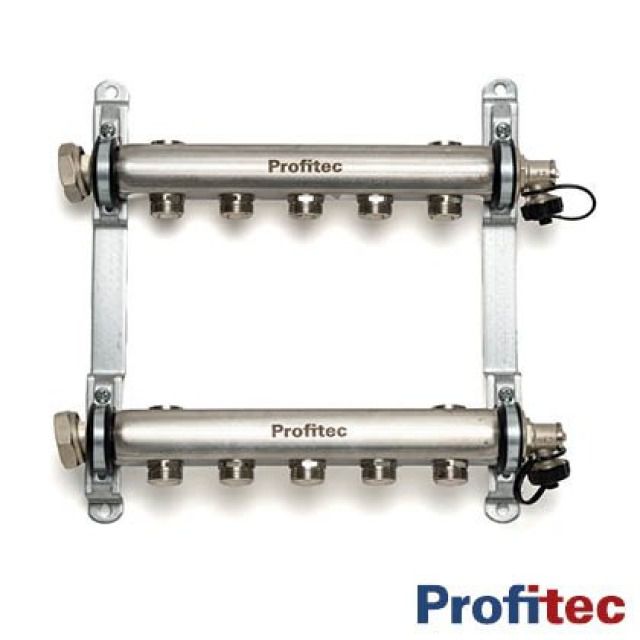 Profitec Heizleitungsverteiler
mit F+E-Hahn, 1", 6-fach,
Abstand: 50mm, L=410mm