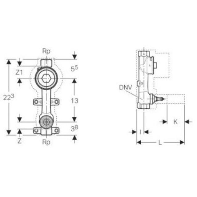 DUOFIX-GIS WASSERSTRECKE JRG
603.099    KOMPAKTEINHEIT 3/4" WZ