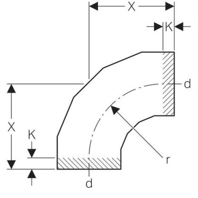 GEBERIT PE-HD COUDE A SEGM 90°
372.055                 315 MM