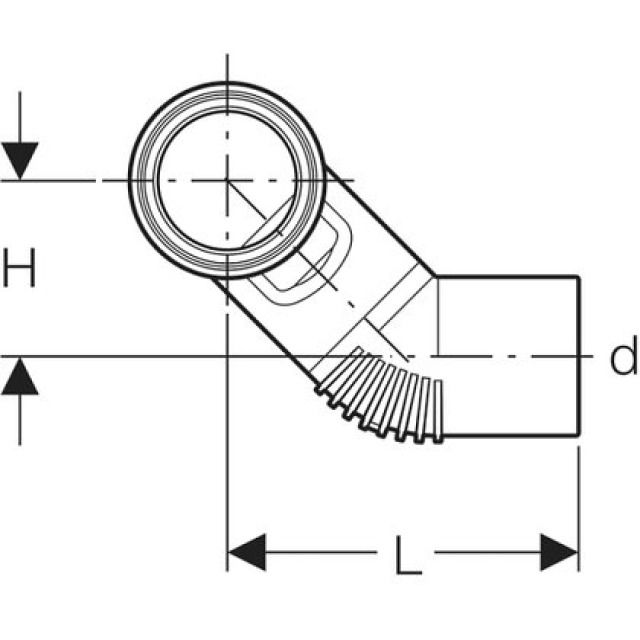 GEBERIT SILENT curva 90°
sp.sinistra WC sosp. 308.006
d 90