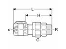 Raccord intermédiaire Geberit FlowFit avec filetage extérieur