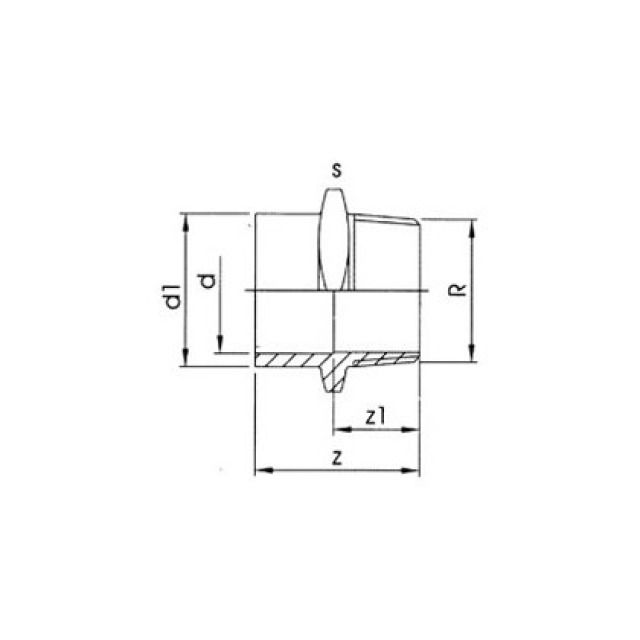 GF PVC manicotto passaggio
721 910 557   20 mm - 3/4"