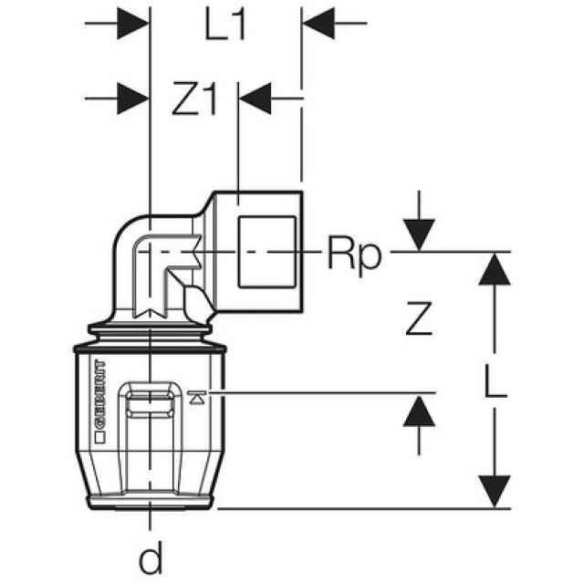 PFIT gomito adattatore 90°
filetto femmina 651.251
20 - RP 1/2"