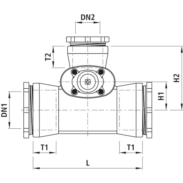 HAWLE COMBI-T M.SCHRAUBMUFFEN
4360              DN 200 / 100