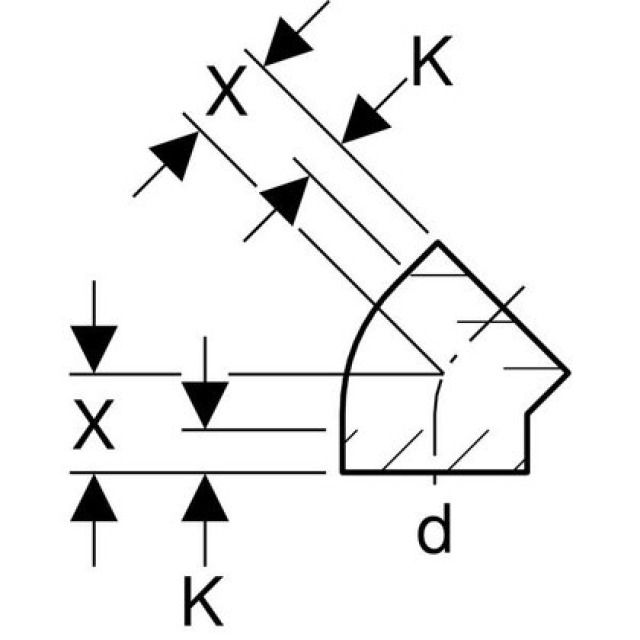 GEBERIT-BOGEN 45°
369.045                 160 MM