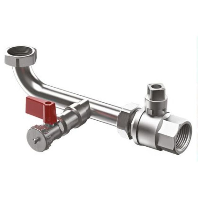 ANSCHLUSSGRUPPE R 1 1/2" PN16
120°C GESICHERTE ABSPERRUNG
UND ENTLEERUNG G1/2"