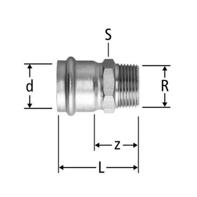 OP raccordo INOX
filetto maschio 80035.27
d 22 - 1"