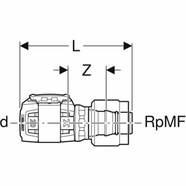 FLOWFIT ÜBERGANG MIT MASTERFIX
620.290   D=16  RPMF=1/2"