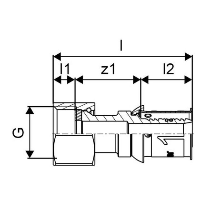GF Uponor S-Press
Diritto girello femm 20-G3/4"SN
