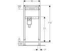 Duofix Elément pour machine à laver, 112 cm, robinetterie murale apparente, avec siphon à encastrer