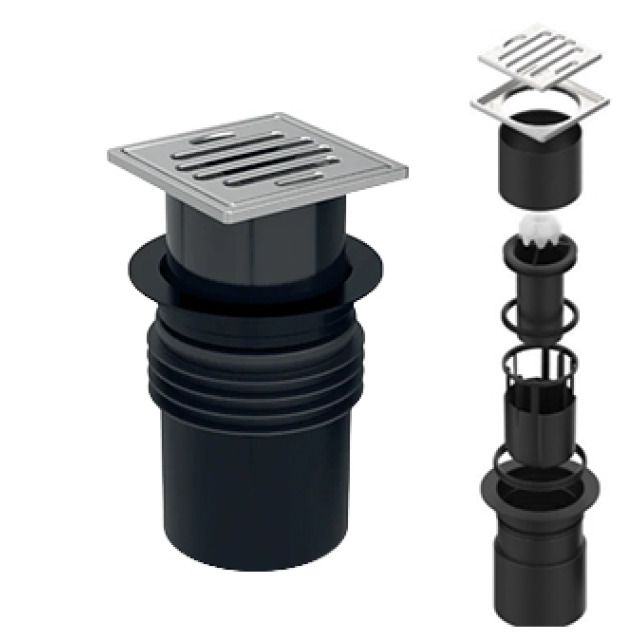 Grille-siphon Varino à emboîter
388.060 d110 grille fentes 10x10 cm