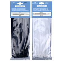 Colliers de cablage, noir et transparent