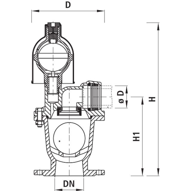 HAWLE BE- UND ENTLÜFTUNGSVENTIL
9830  DN80   PN16  0.2 - 6 BAR