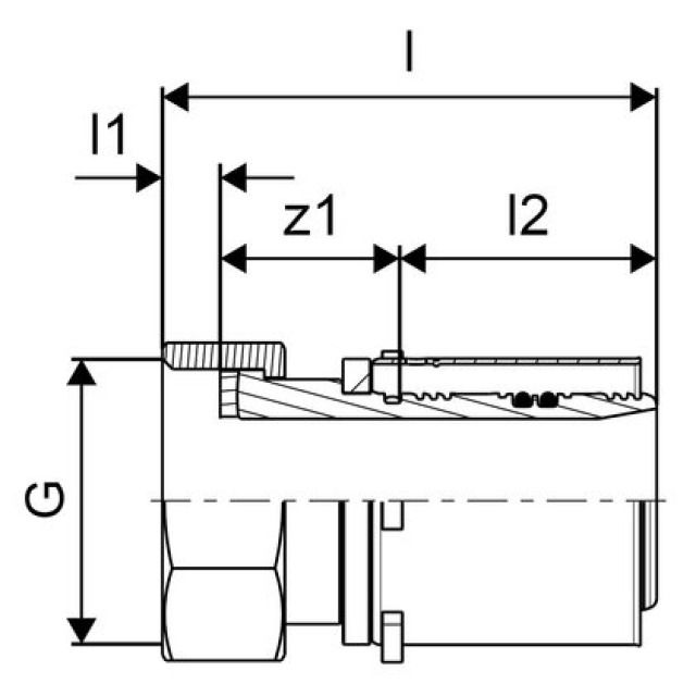 GF Uponor S-Press
Diritto femmina 50-G1 1/2"SN