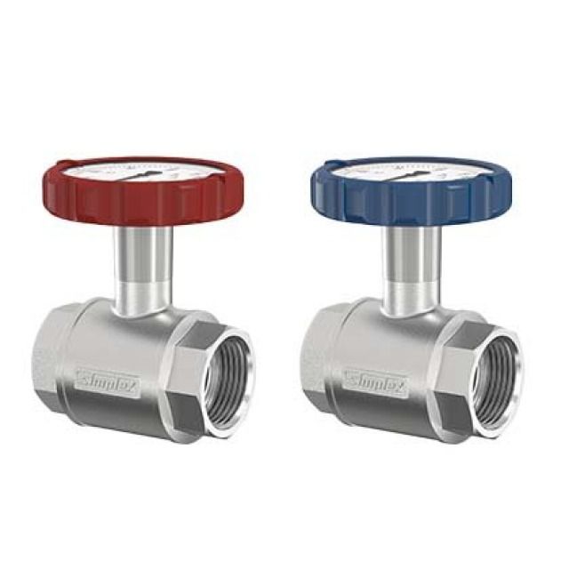 THERMOMETER-KUGELHAHN BLAU
PN 16 1 1/2"  IG      0 - 120°