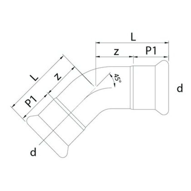 Profitec PressSteel
Press-Bogen 45° 88.9mm