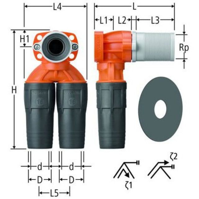 OPTIFLEX-PROFIX scatola 90°
85109.21
1/2" x 16 x 16 mm
