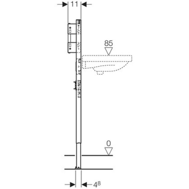 DUOFIX-ELEMENT FUER WASCHTISCH
111.498 MIT UP-WANDARMATUR
TYP 130