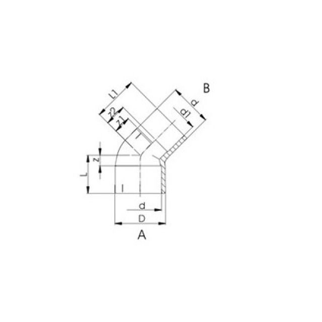 GF PVC-U WINKEL 45°  PRO-FIT
721 150 310              50 MM