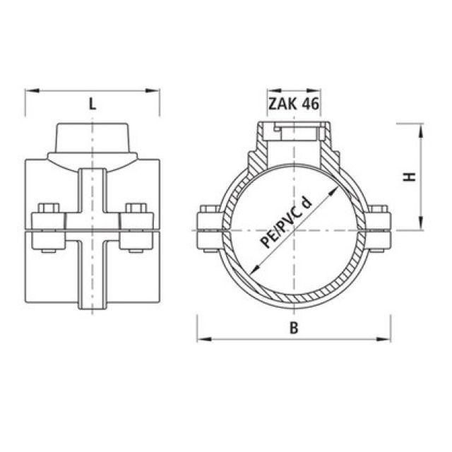 PLOT DE PRISE HAKU/ZAK Ø 125
PN16 FIG. 5252 ART. 5252.125.046.