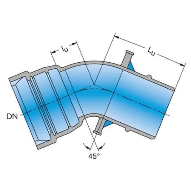 MK-PIECE(S) EMBOITEMENT 45°
COUDE AVEC 1 MANCHON DN300
BLS ARTICLE : F0300.000.2030