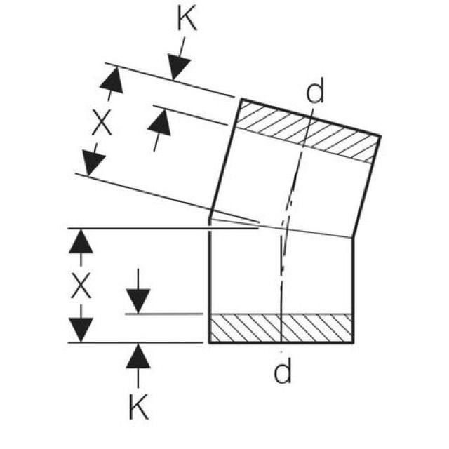 GEBERIT PE-HD COUDE A SEGM 15°
370.015                 200 MM