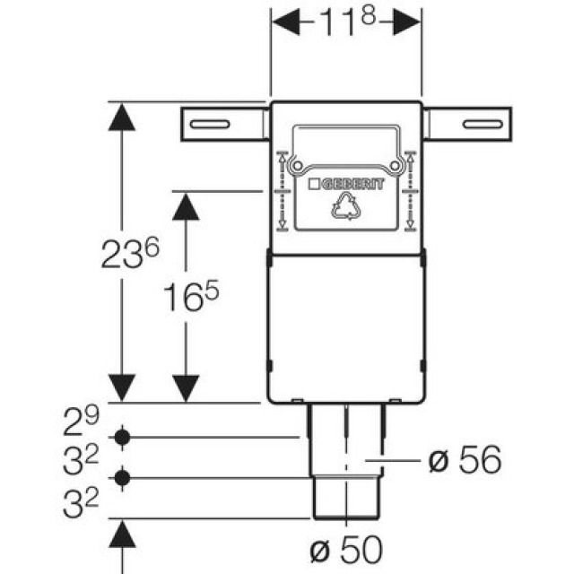 GEBERIT SET MONTAG BRUT SIPHON
151.125 A ENCASTER 50 / 56 MM