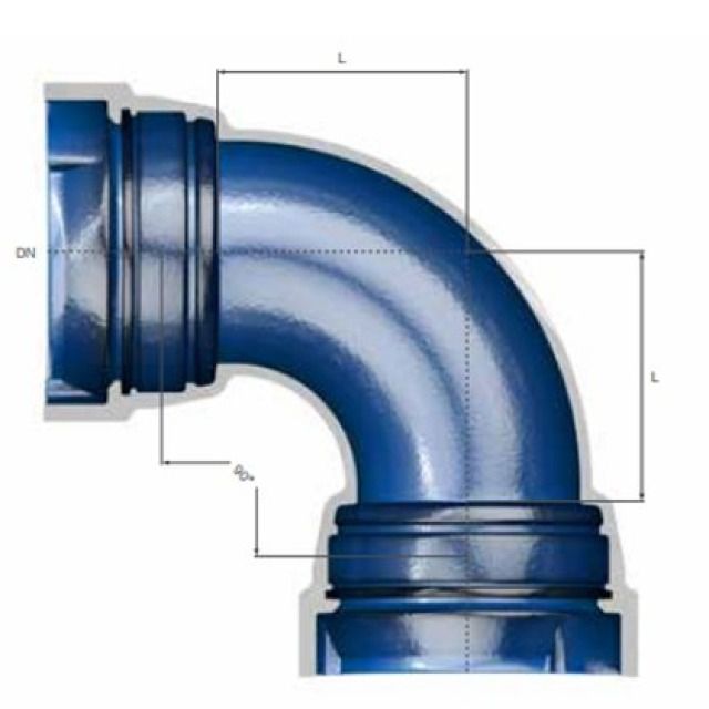 TRM  MUFFENBOGEN  TYP MMQ
DN125  2 MUFFEN  VRS-T  90°