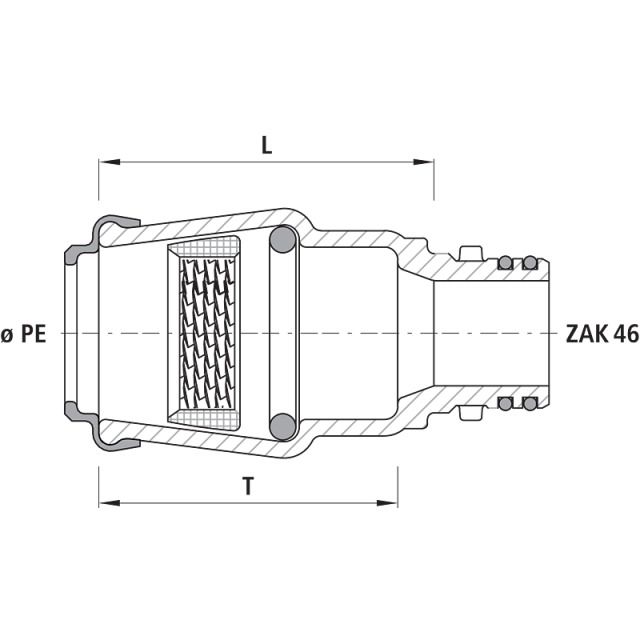 HAWLE raccordo ad innesto
attacco ZAK 6160
PE-d 40