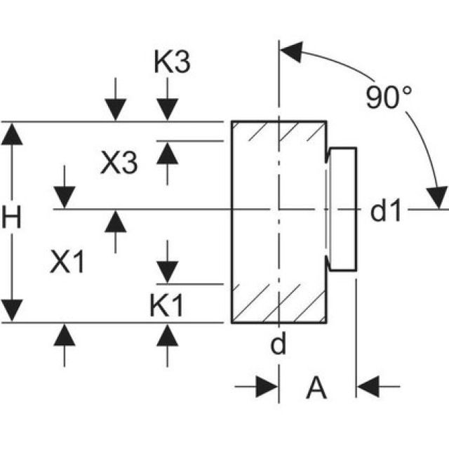 GEBERIT PE OUVERTURE NETT. 90°
364.451                  63 MM