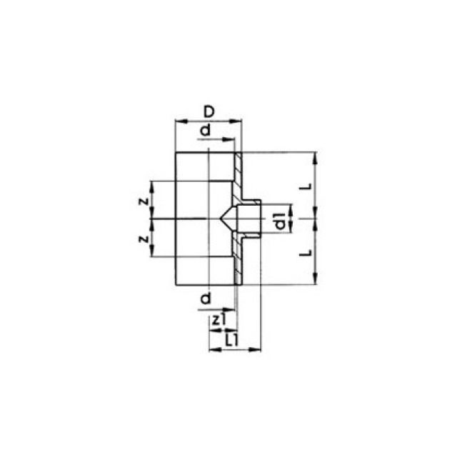 GF PVC tee 90° ridotto
721 200 141   32 - 20 - 32 mm