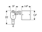 Geberit, Sifone ad incasso per apparecchi, con un allacciamento e placca di copertura