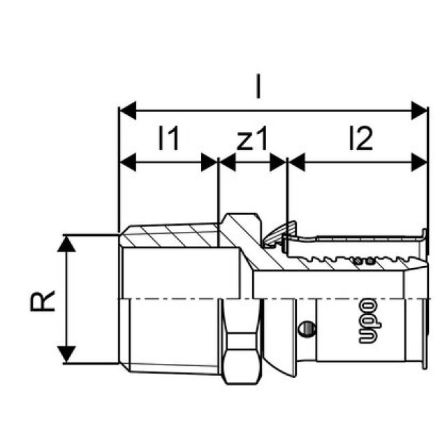 GF Uponor S-Press
raccord mâle 16-R3/4"MT