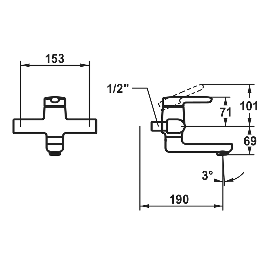 KWC Wand schwenkbar Wamas 2.0
A 190 mm, AD153 mm ohne Raccord
chromeline