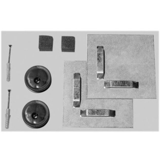 Fissaggio p. specchio GALVOFIX
specchi fino a 0,8 m2, 4 mm
lamiera adesiva, dischi eccen-
trici, materiale di fissaggio
Colori: senza colore