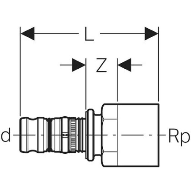 MEPLA raccordo dritto femmina
filetto 604.558  d 32 - M 1"1/4"